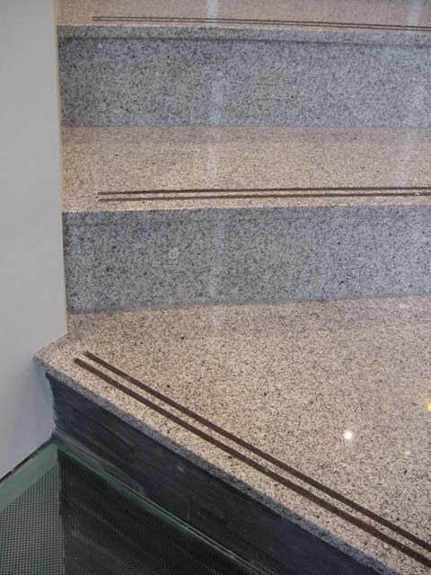 polished granite steps and risers