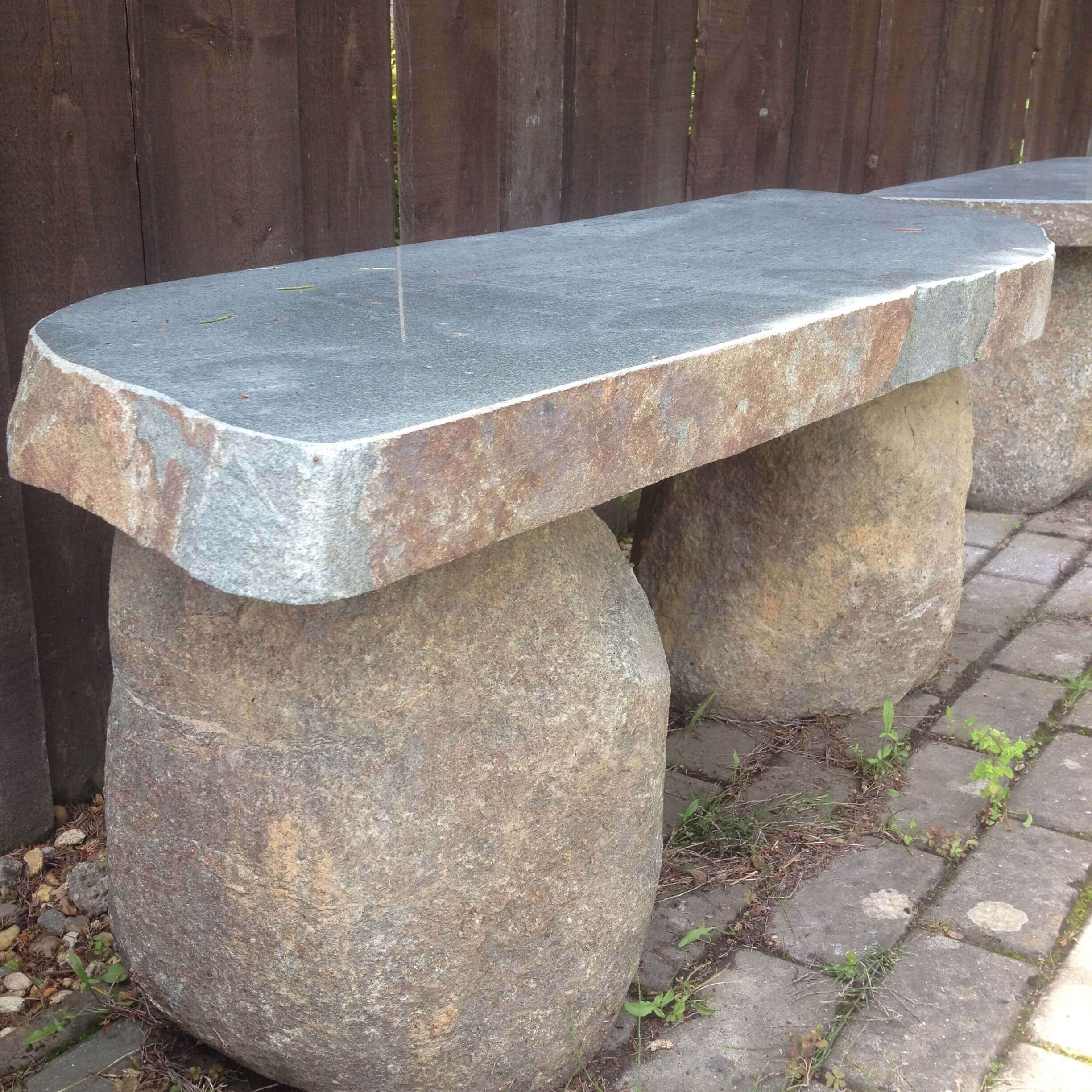 Natural Japanese stone bench Build a Japanese Garden UK