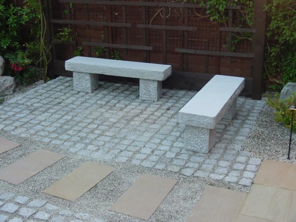 Japanese straight stone bench