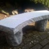 curved silver grey granite bench